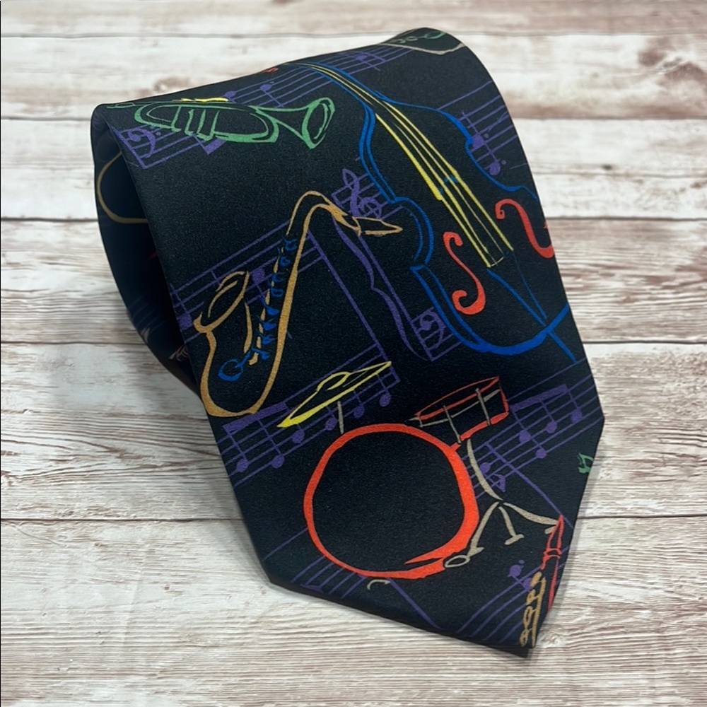 Ralph Marlin Black Musical Instrument Tie